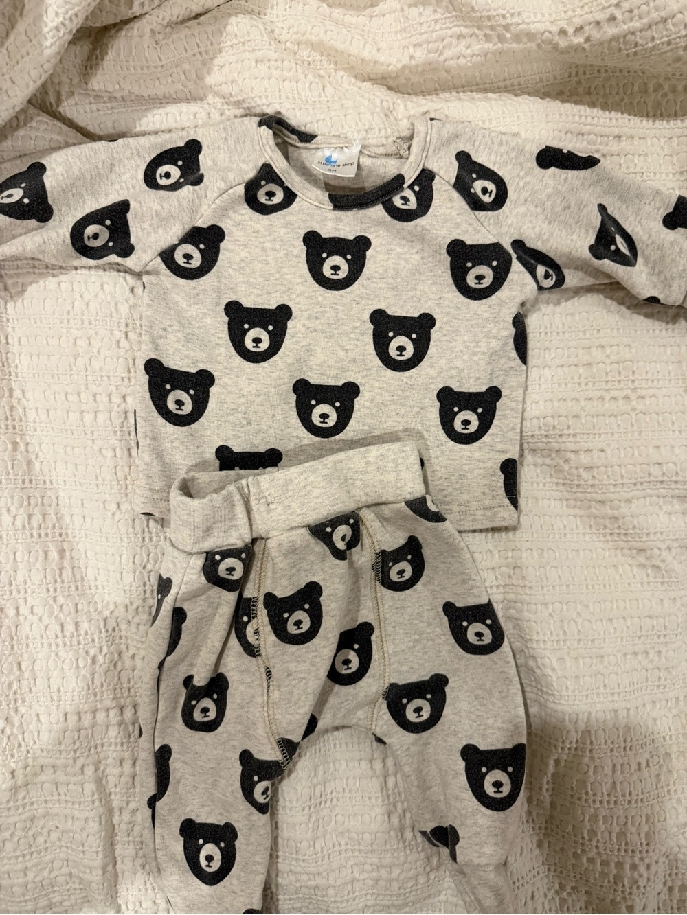 Little One Shop Co Bear Print Sweat set 0-3 month